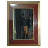 Jean-Claude Mahey Lacquer and Brass Wall Mirror