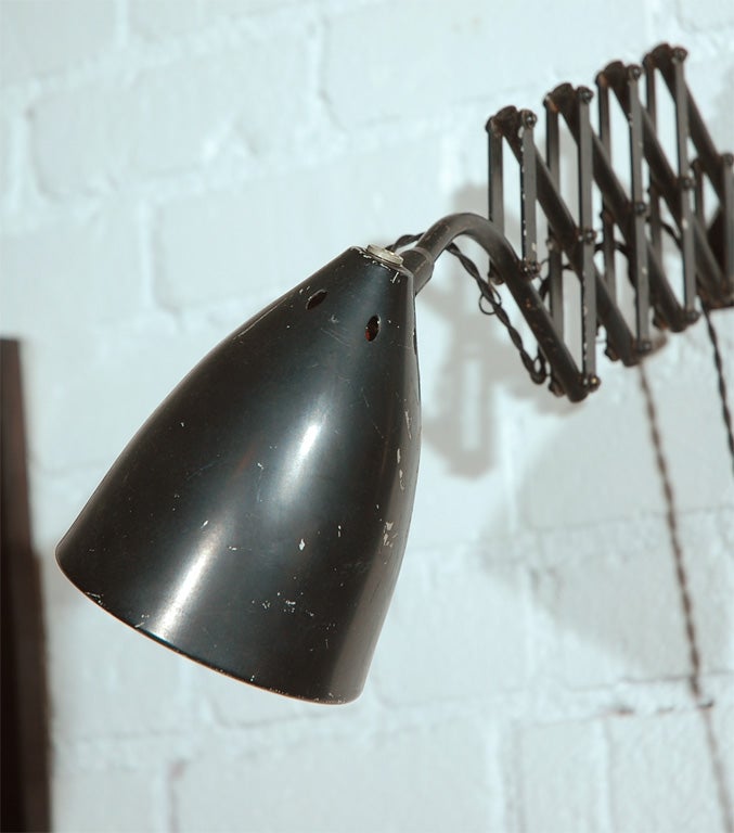 Dutch Industrial Black Metal Wall Sconce