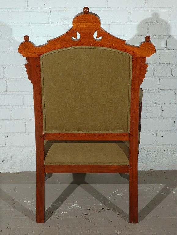 Rare Early 20th Century English Carved Arm Chair 6