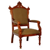 Rare Early 20th Century English Carved Arm Chair