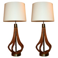 Pair of 1960
s Danish Teak Table Lamps