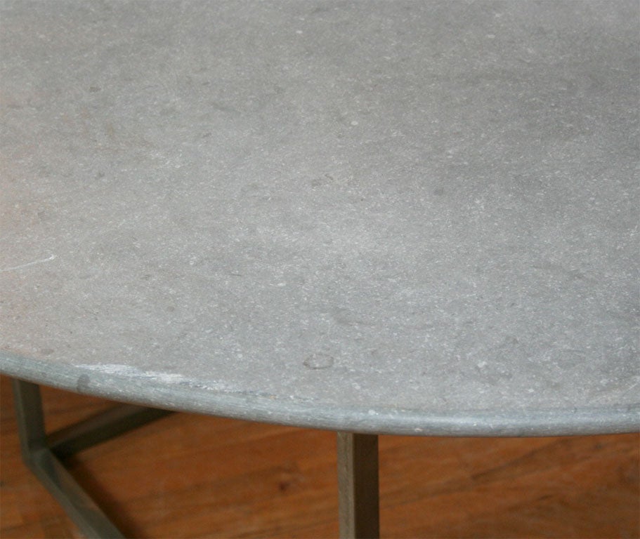 Belgian Bluestone Dining Table with Iron Base For Sale 4