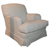 Club Chair with Linen Slipcover