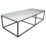 Iron Coffee Table with Bleached Oak Top