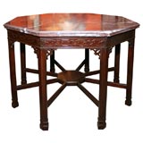 George III Mahogany Marble Top Center Table, 19th century
