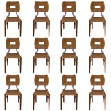 Set of twelve comfortable rush dining  chairs