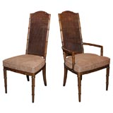 Retro Set of 6 Henredon Faux Bamboo Chairs