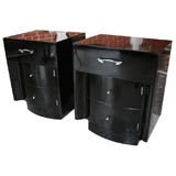 Pair Ebonized & French Polished End Tables