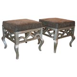 Pair Silver Leaf Benches