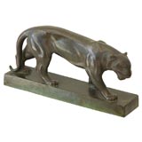 Panthère Art Déco en bronze patiné signée Vago-Weiss