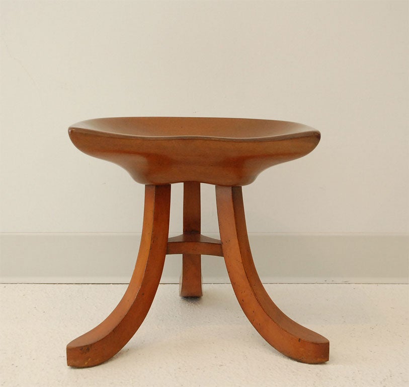 Lovely Wooden Three Legged Thebes Stool