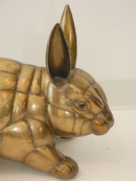 Late 20th Century A Mixed Metal Rabbit Sculpture by Sergio Bustamante