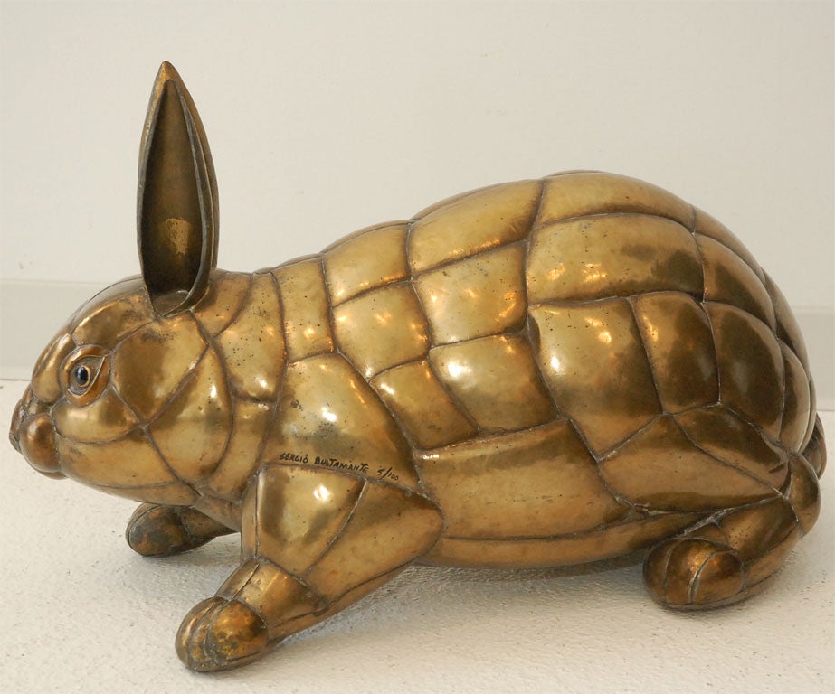 A Mixed Metal Rabbit Sculpture by Sergio Bustamante 4