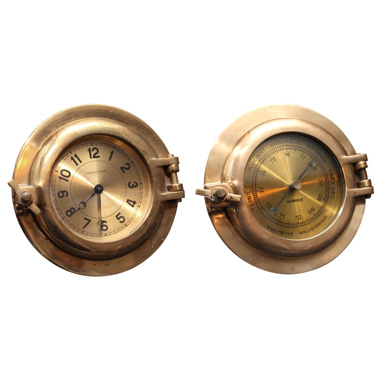 Rare Hermes Clock And Barometer Set For Sale