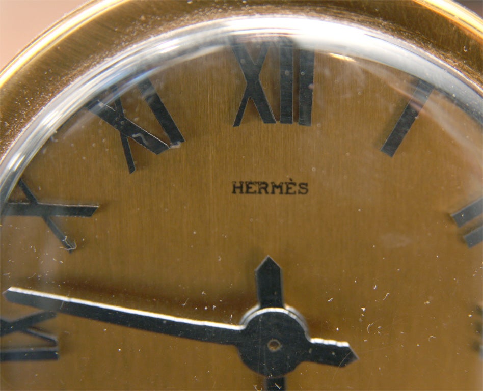 Brass Rare Hermes equestrian Clock For Sale