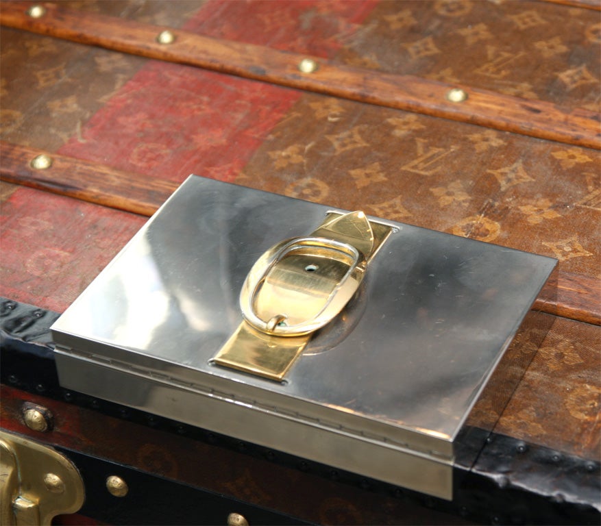 Silver Plate Hermes Belt Strap Box For Sale