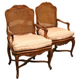 PAIR OF FRENCH PROVINCIAL FRUITWOOD BERGERES