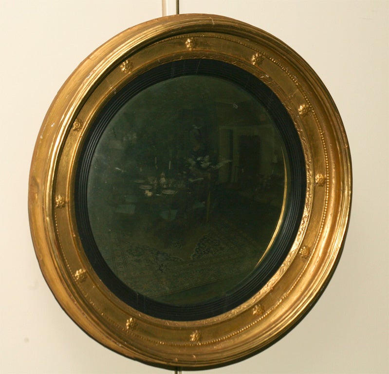 English , Gold Leaf Girandole Mirror Ca. 1840 1