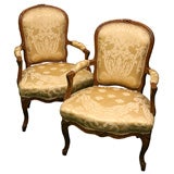 Pair of Louis XV beechwood fauteuils