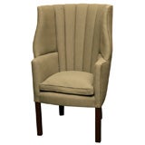 BARREL BACK UPHOLSTERED LIBRARY CHAIR