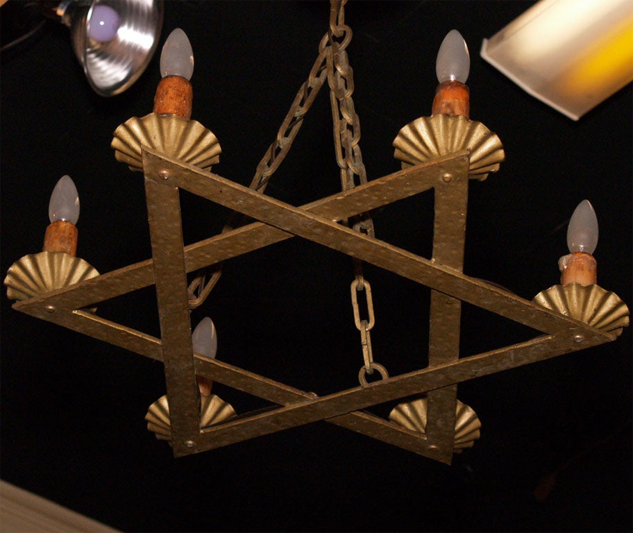 Iron Star of David Chandelier For Sale 5