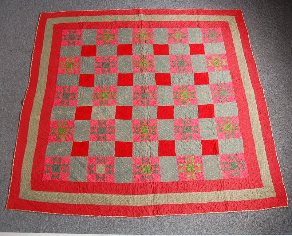 19THC MINI STAR QUILT FROM PENNSYLVANIA
