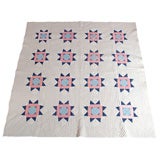 Antique EARLY 19THC GEOMETRIC STAR  QUILT FROM PENNSYLVANIA
