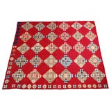 Antique LATE 19THC POSTAGE STAMP QUILT