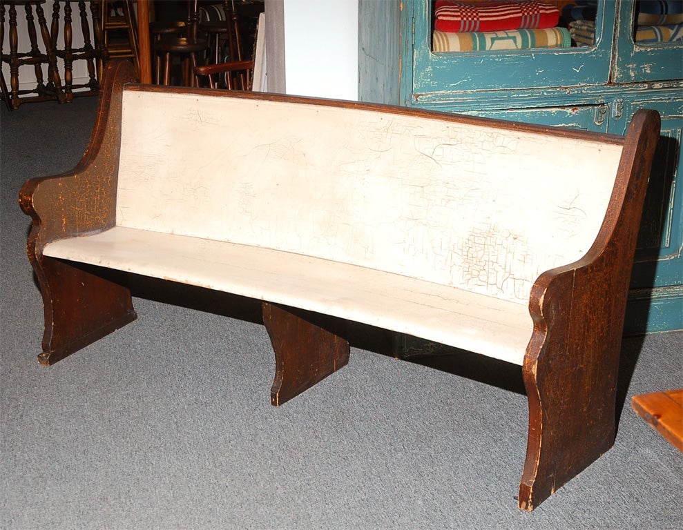 19THC CHURCH BENCH FROM NEW ENGLAND