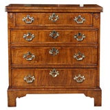 Antique English cross-banded walnut bachelor
s chest.