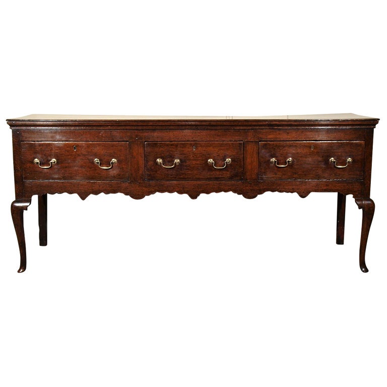 Queen Anne oak dresser base.