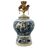 Dutch Delft Ceramic Vase Mounted as a Lamp