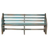 19THC. ORIGINAL BLUE PAINTED  BENCH FROM PENNSYLVANIA