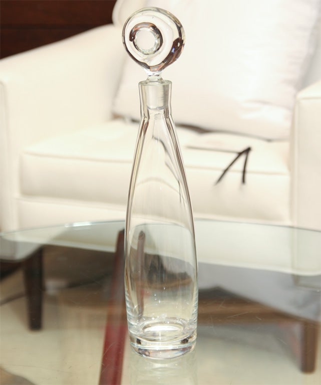Glass Bottle, Holmegaard Glass Bottle, Denmark, C 1960 In Good Condition For Sale In New York, NY