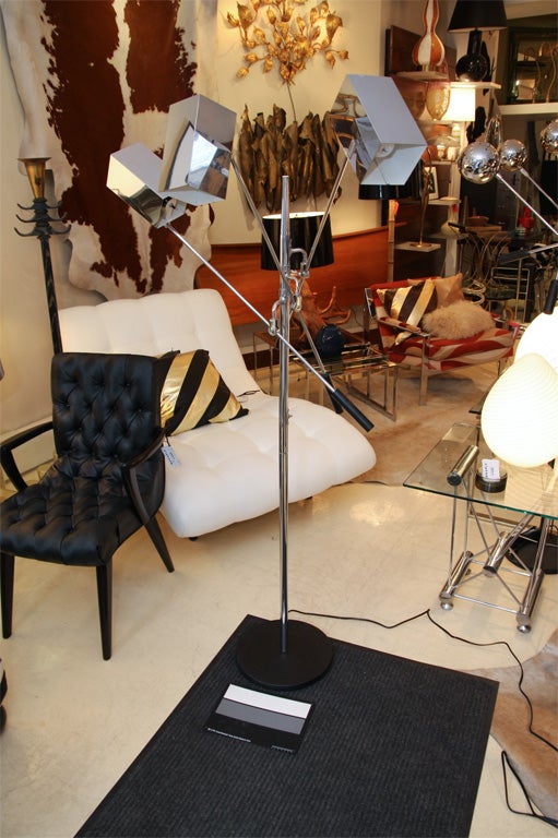 Three Head Chrome Floor Lamp