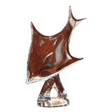 1940's Modernist Crystal Fish by Jaccett L