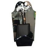 Vintage 1940's Vanity Table Top Mirror with Ebonized Stand
