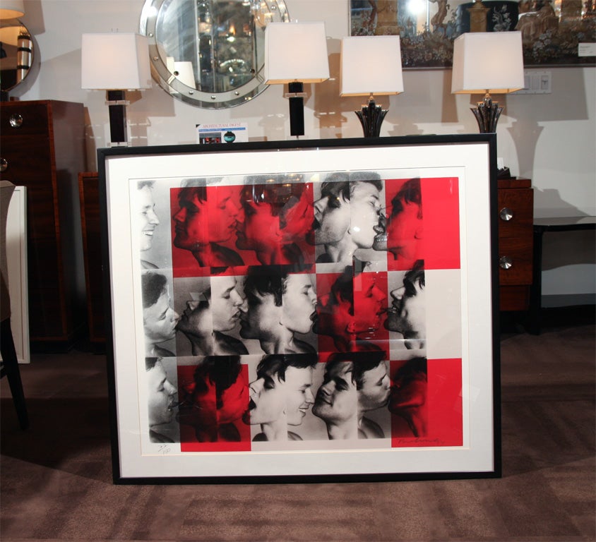 "The Kiss" Silkscreen by Christopher Makos  Edition 77/100