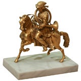 Used BRONZE FIGURE OF A ENGLISH GENTLEMAN ON HORSE BACK