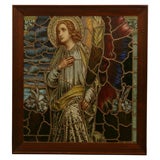 Pre-Raphaelite Stained Glass Window Panel