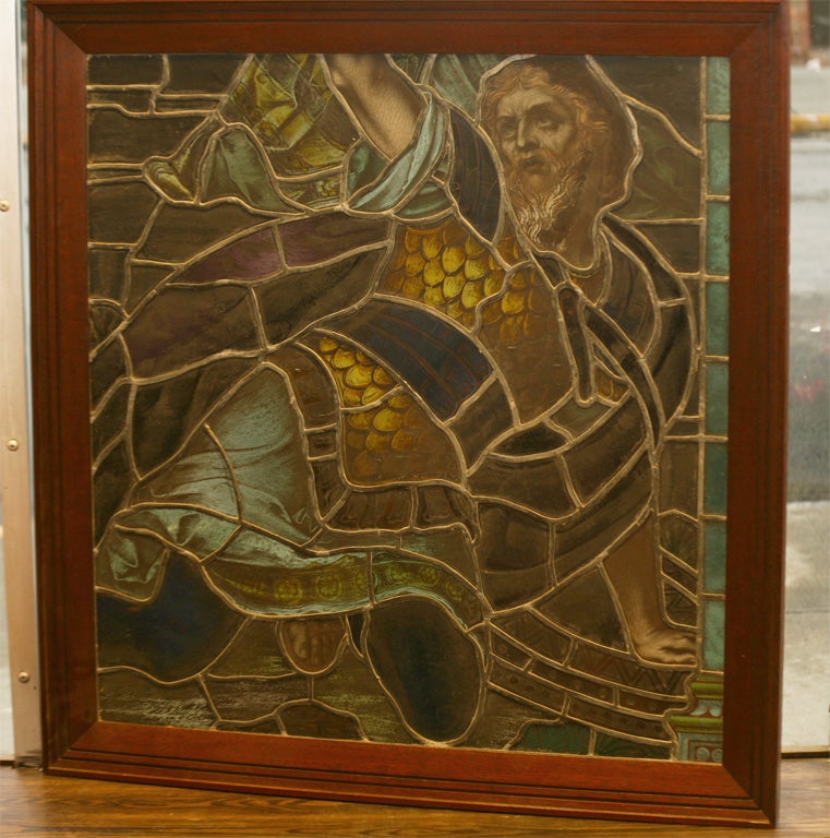 Pre-Raphaelite Stained Glass Window Panel