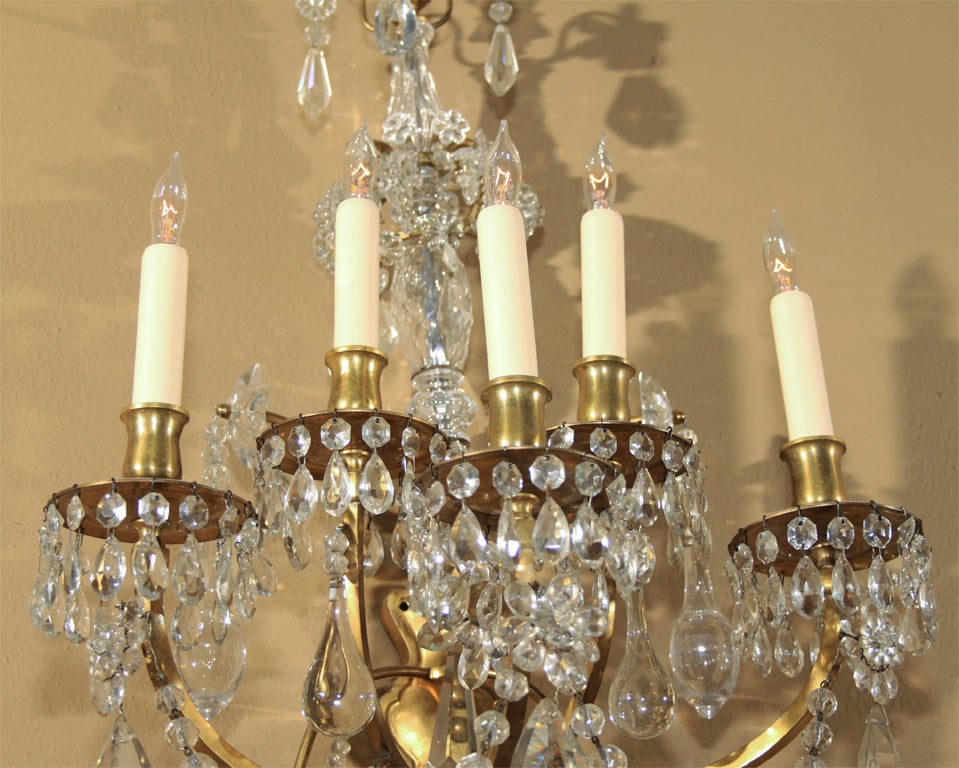 Crystal Wall sconces, 5 lights