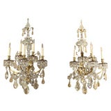 Crystal Wall sconces, 5 lights