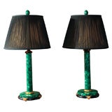 Pair of Malachite lamps