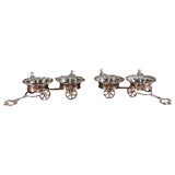 Vintage Pair of William IV style Silver plate wine trolleys.