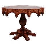 A Late 19th Century Italian Style Scalloped Marquetry Table