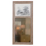 Original English Pencil Sketch c1830 atop a Trumeau Mirror