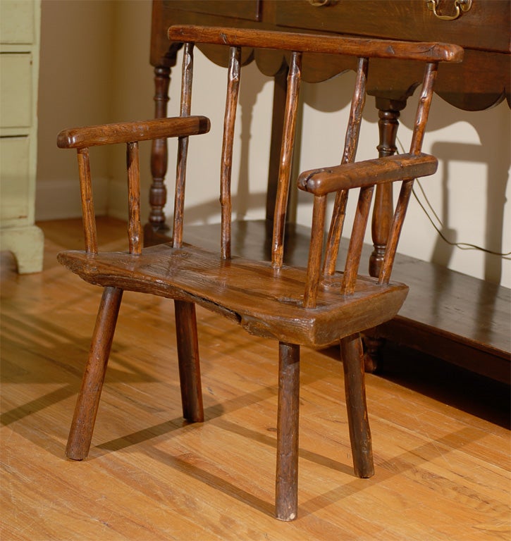 Wood 19th C. Pair of Irish Elm Rare Hedgerow Chairs
