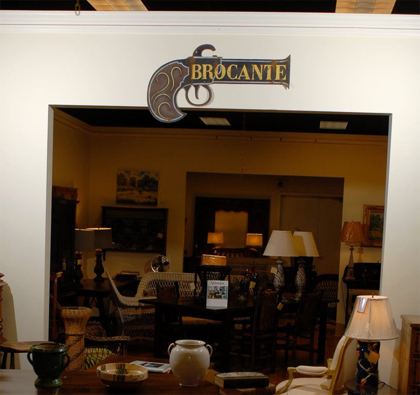 Antique Iron Gun Sign 'Brocante'