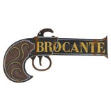 Vintage Iron Gun Sign 'Brocante'
